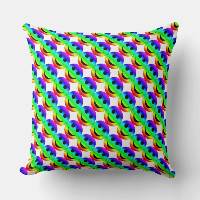 Grade A Cotton Throw Pillow 20x20/Emoticons (Front)