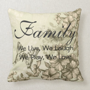 Grade A Cotton Throw Pillow 20x20/Family