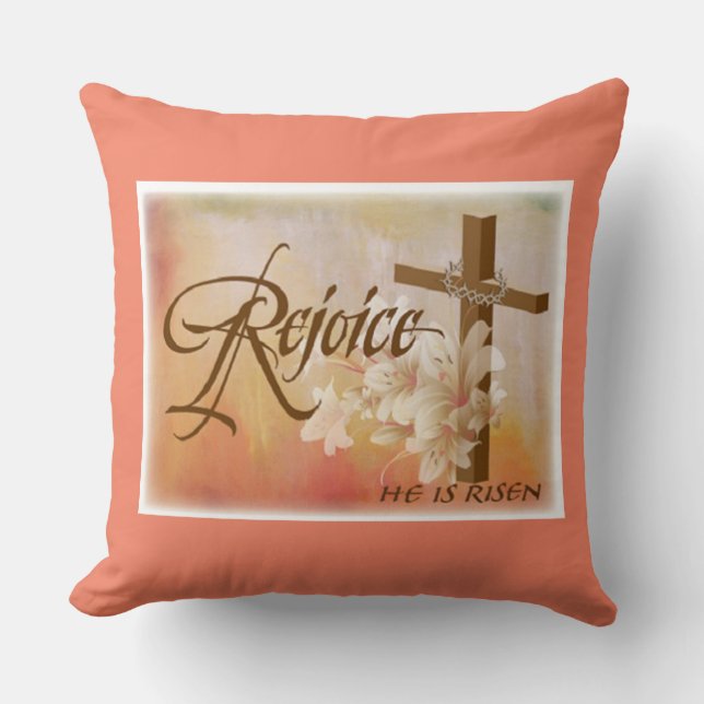 Grade A Cotton Throw Pillow 20x20/Rejoice (Front)