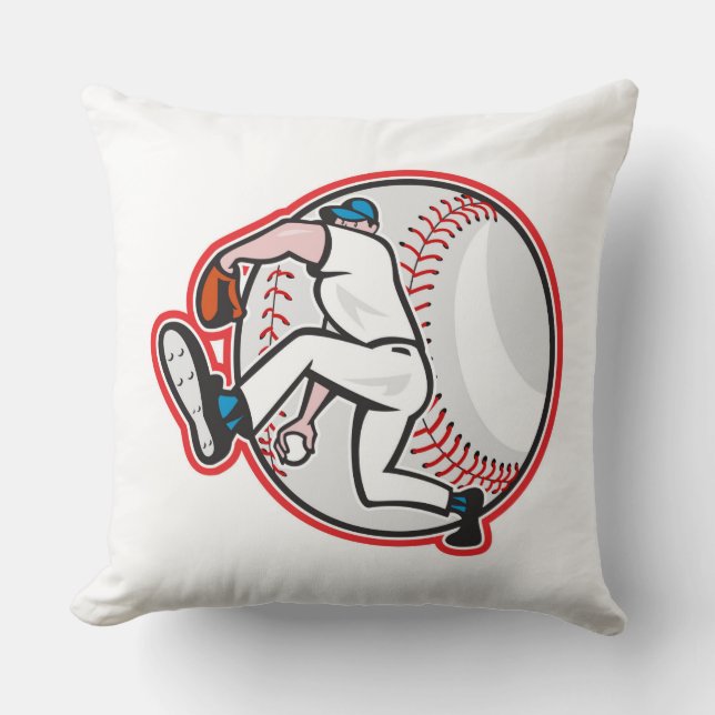 Grade A Cotton Throw Pillow/Baseball Pillow (Front)
