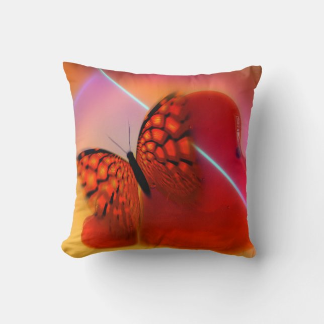 Grade A Cotton Throw Pillow/Butterfly Pillow (Front)