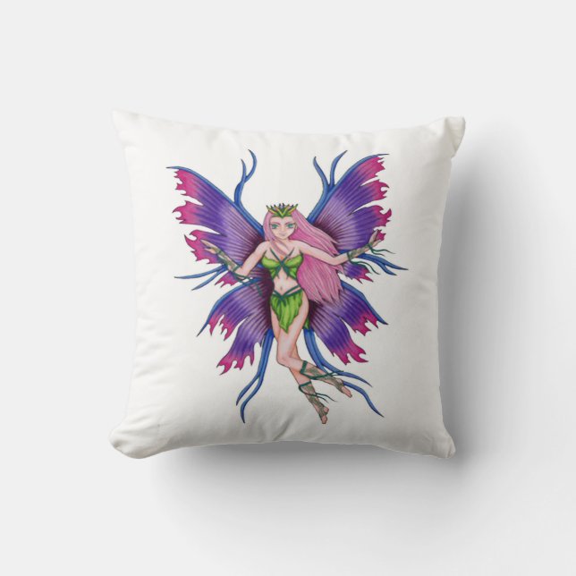 Grade A Cotton Throw Pillow/Fairy Pillow (Front)