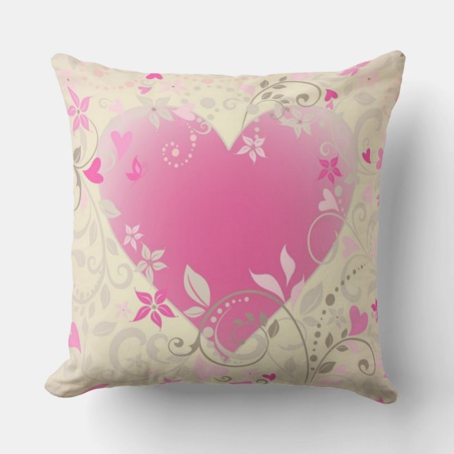Grade A Cotton Throw Pillow/Heart Pillow (Front)