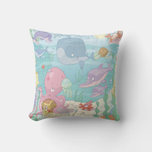 Grade A Cotton Throw Pillow/Sea Life Pillow