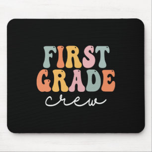 Grade Crew Retro Groovy Vintage First Day Of Schoo Mouse Pad