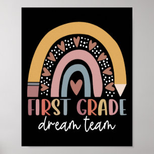 Grade Dream Team Teacher Kids Back To School Gifts Poster