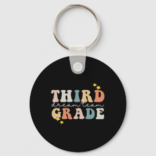 Grade Dream Team Teacher Students 100th Day Of Sch Keychain
