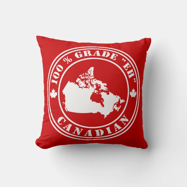 Grade "Eh" Canadian Throw Pillow (Front)