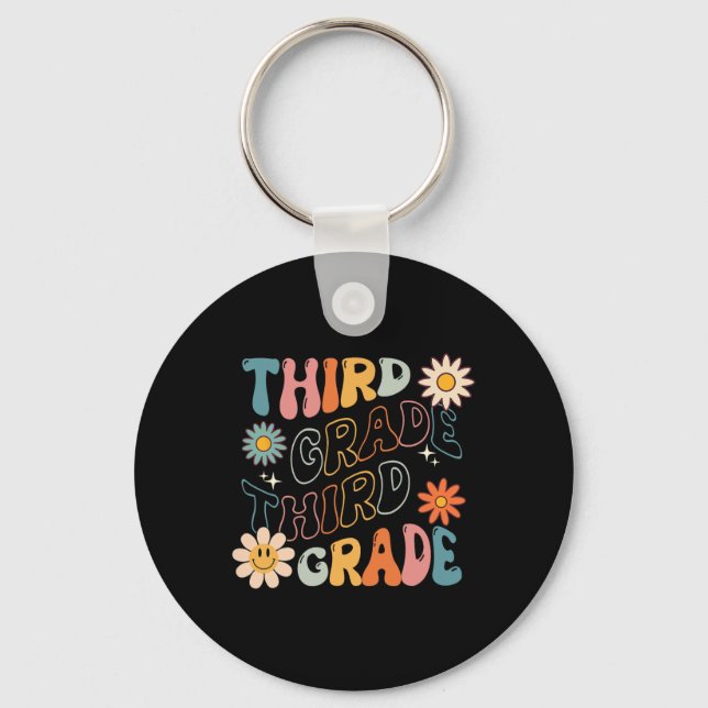 Grade Groovy Back To School Team Teacher Student  Keychain (Front)