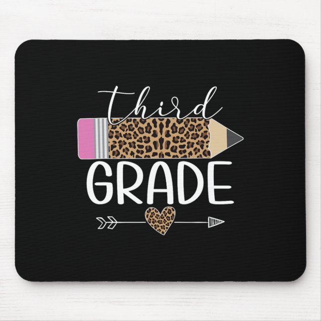 Grade Leopard Pencil Back To School Teachers Stude Mouse Pad (Front)