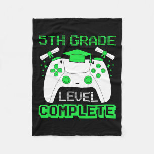 Grade Level Complete Gamer 5th Grade Graduation Gi Fleece Blanket