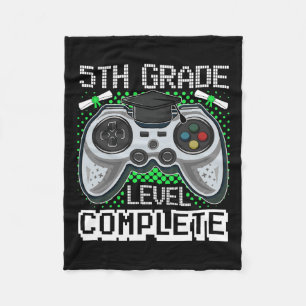 Grade Level Complete Gamer 5th Grade Graduation Gi Fleece Blanket