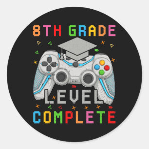 Grade Level Complete Gamer Cl Of 2024 Graduation Classic Round Sticker