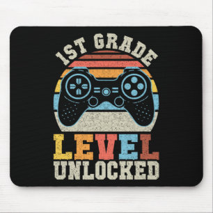 Grade Level Unlocked Gamer 1st Day Of School Boys Mouse Pad
