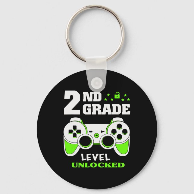 Grade Level Unlocked Video Game Back To School Boy Keychain (Front)