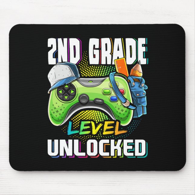 Grade Level Unlocked Video Game Back To School Boy Mouse Pad (Front)