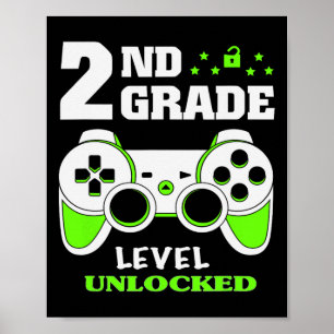 Grade Level Unlocked Video Game Back To School Boy Poster