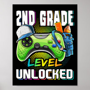Grade Level Unlocked Video Game Back To School Boy Poster