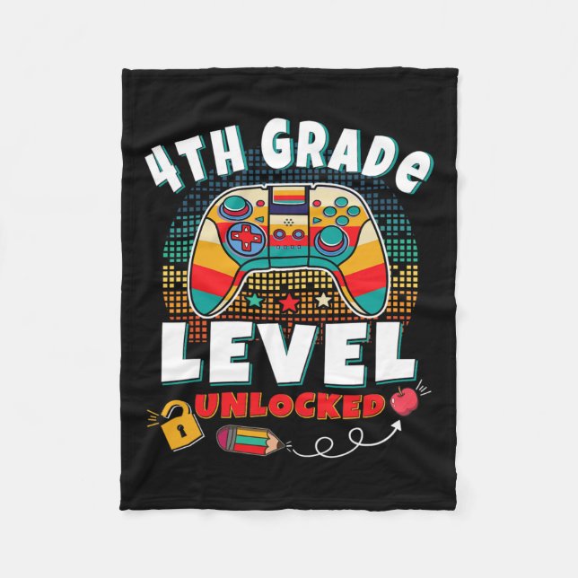 Grade Level Unlocked Video Game Back To School Gam Fleece Blanket (Front)