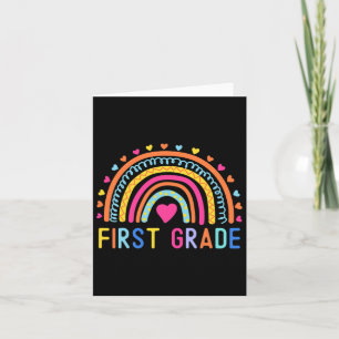 Grade Rainbow Girls Boys Teacher Team 1st Grade Sq Card