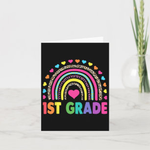 Grade Rainbow Girls Boys Teacher Team 1st Grade Sq Card
