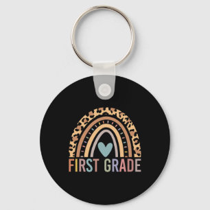 Grade Rainbow Girls Boys Teacher Team 1st Grade Sq Keychain