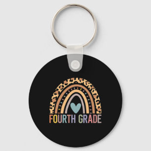 Grade Rainbow Girls Boys Teacher Team 4th Grade Sq Keychain