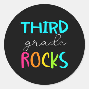 Grade Rocks Team 3rd Grade Teacher  Classic Round Sticker
