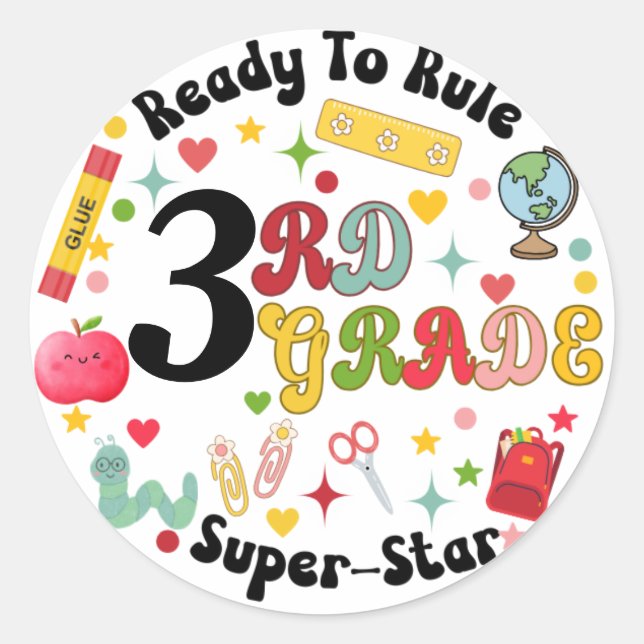 Grade School l Ready To Rule Classic Round Sticker (Front)