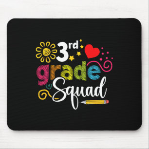 Grade Squad Back To School 3rd Grader Teacher Kids Mouse Pad