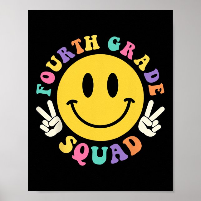Grade Squad Back To School 4th Grade Teacher Kids  Poster (Front)