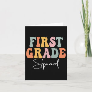 Grade Squad Retro Groovy Vintage First Day Of Scho Card