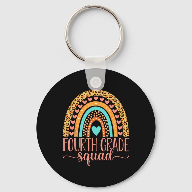 Grade Squad Team 4th Grade Teacher Back To School  Keychain (Front)