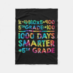 Grade Teacher 1000 Days Smarter 100 Days Of School Fleece Blanket