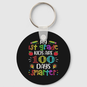 Grade Teacher 100 Days Smarter 100th Day Of School Keychain