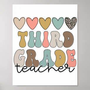 Grade Teacher Retro First Day Of School Teacher Wo Poster