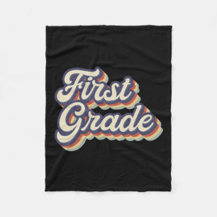 Grade Teacher Retro Vintage 1st Grade Teacher Team Fleece Blanket