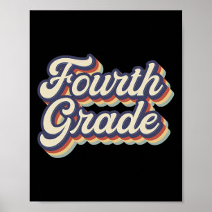 Grade Teacher Retro Vintage 4th Grade Teacher Team Poster