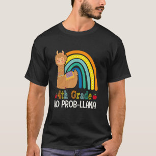 Grade Team Teacher Rainbow 4th Grade No Prob Llama T-Shirt