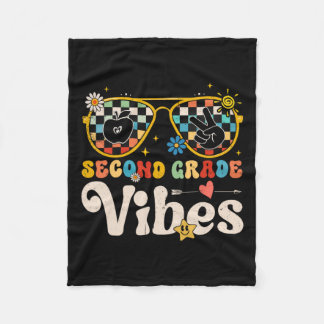 Grade Vibes - 2nd Grade Team Retro 1st Day Of Scho Fleece Blanket
