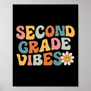 Grade Vibes - 2nd Grade Team Retro 1st Day Of Scho Poster