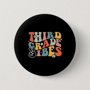 Grade Vibes - 3rd Grade Team Retro 1st Day Of Scho 2 Inch Round Button