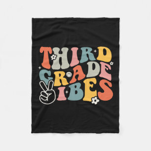 Grade Vibes - 3rd Grade Team Retro 1st Day Of Scho Fleece Blanket