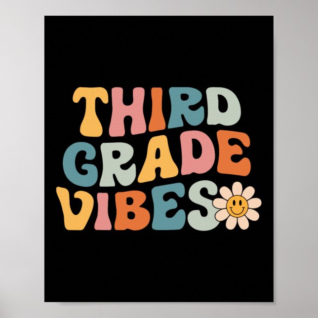 Grade Vibes - 3rd Grade Team Retro 1st Day Of Scho Poster (Front)