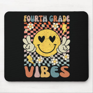 Grade Vibes 4th Grade Retro Teacher 1st Day Of Sch Mouse Pad