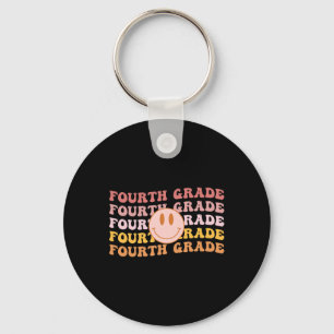 Grade Vibes 4th Grade Team 1st Day Of School Retro Keychain