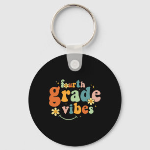 Grade Vibes 4th Grade Team Retro 1st Day Of School Keychain