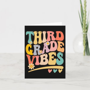 Grade Vibes For Girls Boys 3rd Grade Teacher Card