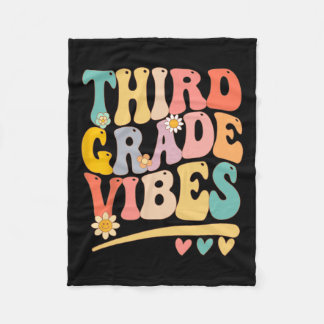 Grade Vibes For Girls Boys 3rd Grade Teacher  Fleece Blanket