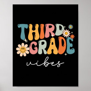 Grade Vibes For Girls Boys 3rd Grade Teacher Kids  Poster
